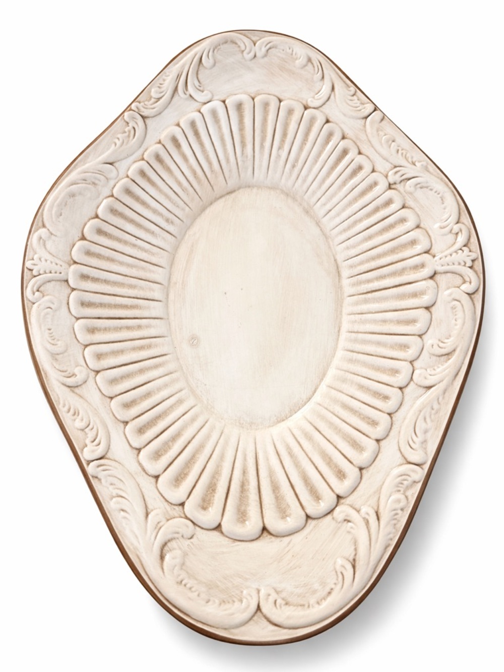 Vintage Campodimonte Italy XL Decorative Tray| Ornate Baroque Ceramic XL 18x12